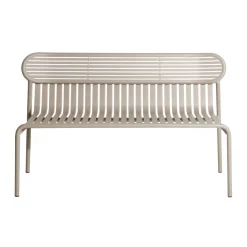 Petite Friture Bank Mit Ruckenlehne Week-End Metall Beige / Aluminium - L 121 Cm - Dune Store