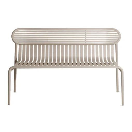 Petite Friture Bank Mit Ruckenlehne Week-End Metall Beige / Aluminium - L 121 Cm - Dune Store
