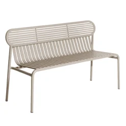 Petite Friture Bank Mit Ruckenlehne Week-End Metall Beige / Aluminium - L 121 Cm - Dune Store