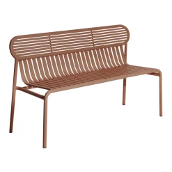 Petite Friture Bank Mit Ruckenlehne Week-End Metall Braun / Aluminium - L 121 Cm - Terracotta Cheap