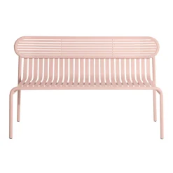 Petite Friture Bank Mit Ruckenlehne Week-End Metall Rosa / Aluminium - L 121 Cm - Rose Blush New