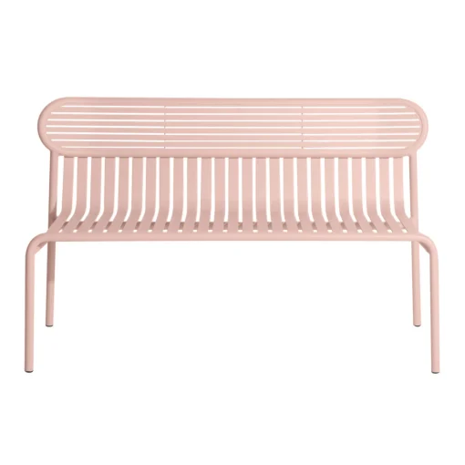 Petite Friture Bank Mit Ruckenlehne Week-End Metall Rosa / Aluminium - L 121 Cm - Rose Blush New