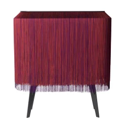 Ibride Bar Alpaga Textil Rot / Sideboard - L 140 Cm - Limitierte Und Nummerierte Auflage - Rot - Schwarz Shop