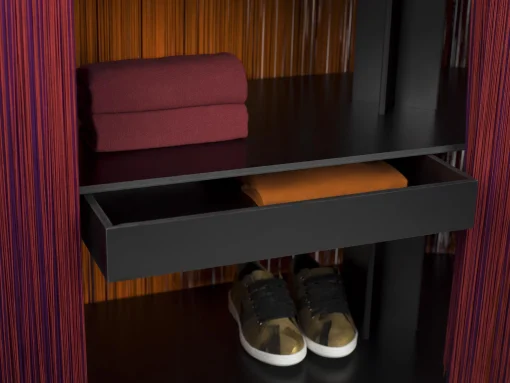 Ibride Bar Alpaga Textil Rot / Sideboard - L 140 Cm - Limitierte Und Nummerierte Auflage - Rot - Schwarz Shop