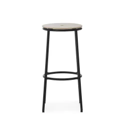 Normann Copenhagen Barhocker Circa Holz Natur / H 75 Cm - Eiche - Oak/ Pietement Noir Best