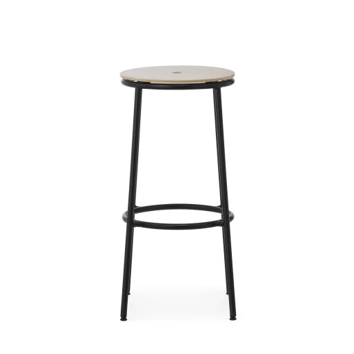 Normann Copenhagen Barhocker Circa Holz Natur / H 75 Cm - Eiche - Oak/ Pietement Noir Best