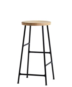 Hay Barhocker Cornet Metall Schwarz Holz Natur / H 65 Cm - Eiche Hell - Schwarz Cheap