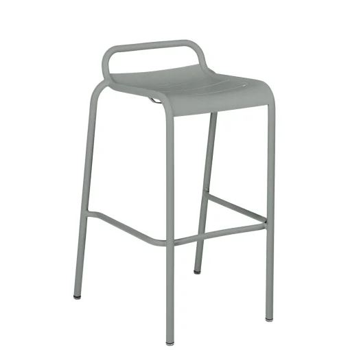 Fermob Barhocker Luxembourg Metall Grau / Aluminium - H 78 Cm - Gris Lapilli Store