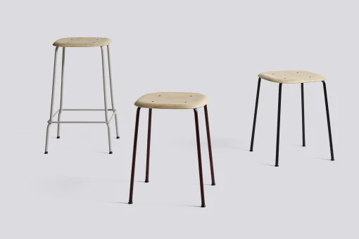 Hay Barhocker Soft Edge 80 Metall Grau Holz Natur / H 65 Cm - Holz & Metall - Eiche Natur - Grau Shop