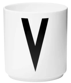 Design Letters Becher A-Z Keramik / Porzellan - Buchstabe V - Weis Shop