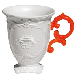 Seletti Becher I-Mug Keramik Weis - Orange Sale