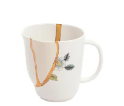 Seletti Becher Kintsugi Keramik Weis / Porzellan & Feingold - Blau - Gold - Weis Store