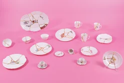 Seletti Becher Kintsugi Keramik Weis / Porzellan & Feingold - Blau - Gold - Weis Store