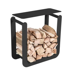 Fermob Behalter Fur Holzscheite Nevado Metall Schwarz / Hocker - L 60 X H 60 Cm - Karbon Hot