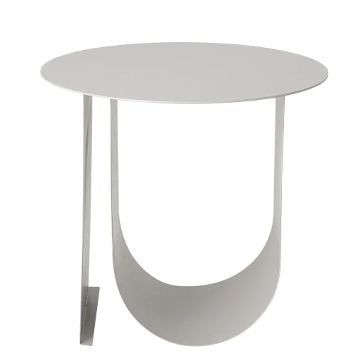 Bloomingville Beistelltisch Cher Metall Grau / O 43 Cm - Metall / Integrierter Zeitungsstander - Hellgrau Hot