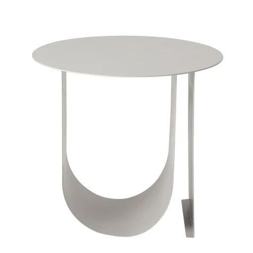 Bloomingville Beistelltisch Cher Metall Grau / O 43 Cm - Metall / Integrierter Zeitungsstander - Hellgrau Hot