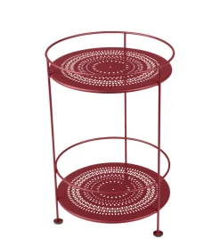 Fermob Beistelltisch Guinguette Metall Rot / O 40 Cm X H 61 Cm - Pepper Shop