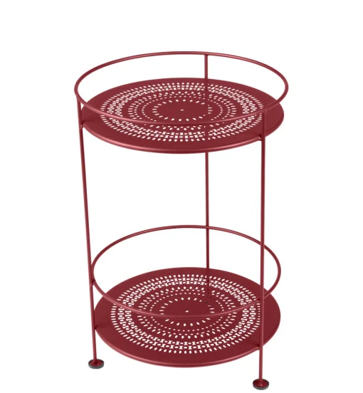 Fermob Beistelltisch Guinguette Metall Rot / O 40 Cm X H 61 Cm - Pepper Shop