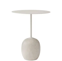 &tradition Beistelltisch Lato Ln8 Metall Stein Weis Beige / Marmor & Metall - H 55 Cm - Creme - Elfenbein Store