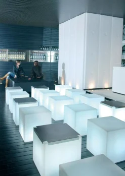 Slide Beistelltisch Leuchtend Cubo Outdoor Plastikmaterial Fur Außen - Weis Sale
