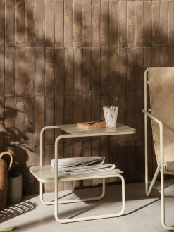 Ferm Living Beistelltisch Level Metall Beige / 55 X 35 Cm - Metall - Kaschmir Beige Discount