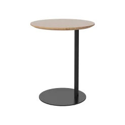 Bolia Beistelltisch Pillar Schwarz Holz Natur / O 45 X H 54,7 Cm - Eiche Und Stahl - Eiche Natur - Schwarz Shop