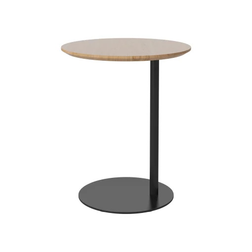 Bolia Beistelltisch Pillar Schwarz Holz Natur / O 45 X H 54,7 Cm - Eiche Und Stahl - Eiche Natur - Schwarz Shop