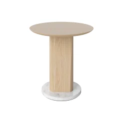 Bolia Beistelltisch Root Stein Holz Natur / O 42 X H 44 Cm - Marmor & Eiche - Chene Pigmente Blanc - Grauweis Best
