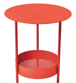Fermob Beistelltisch Salsa Metall Rot / O 50 Cm X H 50 Cm - Mohnblume Cheap