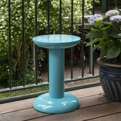 raawii Beistelltisch Thing Metall Blau / Hocker - By George Sowden / Recycling-Alu - Turkis Outlet