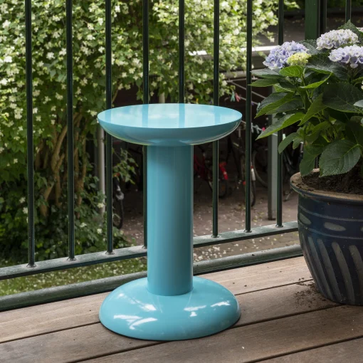 raawii Beistelltisch Thing Metall Blau / Hocker - By George Sowden / Recycling-Alu - Turkis Outlet
