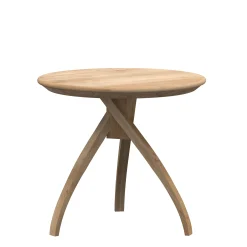 Ethnicraft Beistelltisch Twist Small Holz Natur / Eiche Massiv - O 41 Cm - Eiche Natur New