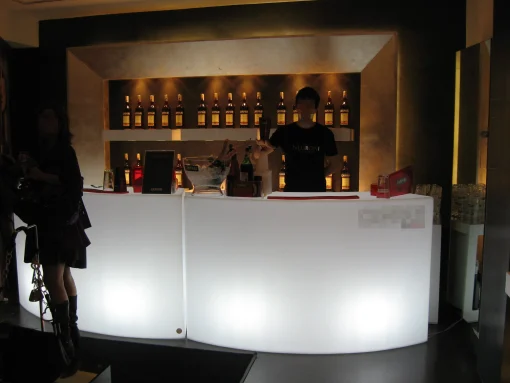 Slide Beleuchtete Bar Snack Plastikmaterialmit Integrierter Beleuchtung - Weis Outlet
