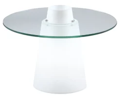 Slide Beleuchteter Coutchtisch Peak Glas Plastikmaterial Weis Transparent / O 70 Cm X H 50 Cm - Transparent - Weis Hot