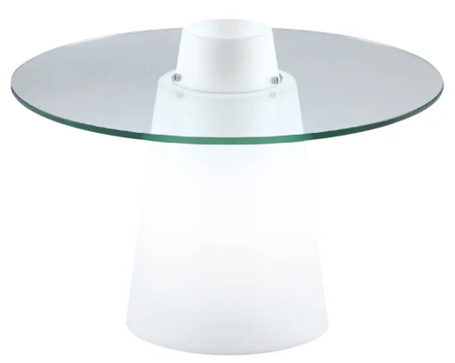 Slide Beleuchteter Coutchtisch Peak Glas Plastikmaterial Weis Transparent / O 70 Cm X H 50 Cm - Transparent - Weis Hot