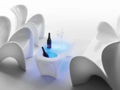 MyYour Beleuchteter Coutchtisch Lily Plastikmaterial/ Mit Rgb-Led - Mit Integriertem Flaschenkuhler - Weis Cheap