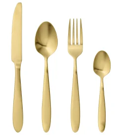 Bloomingville Besteck Set  Metall / 4-Teilig - Stahl - Gold Fashion