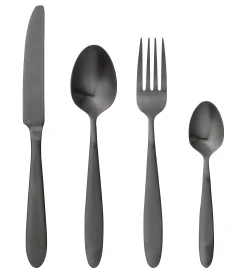 Bloomingville Besteck Set  Metall Schwarz / 4-Teilig - Stahl - Schwarz Verchromt Fashion