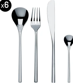 Alessi Besteckgarnitur Mu Metall / 24-Teiliger Besteckkoffer - Metall Glanzend Sale