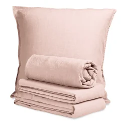 Au Printemps Paris Bettbezug 200 X 200 Cm  Textil/ 200 X 200 Cm - Leinen Gewaschen - Rosa Flash Sale