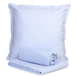 Au Printemps Paris Bettbezug 260 X 240 Cm  Textil Blau / 260 X 240 Cm - Baumwoll-Perkal Gewaschen - Blau Gestreift Discount