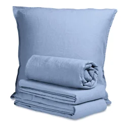 Au Printemps Paris Bettbezug 260 X 240 Cm  Textil Blau / 260 X 240 Cm - Leinen Gewaschen - Himmelblau Sale