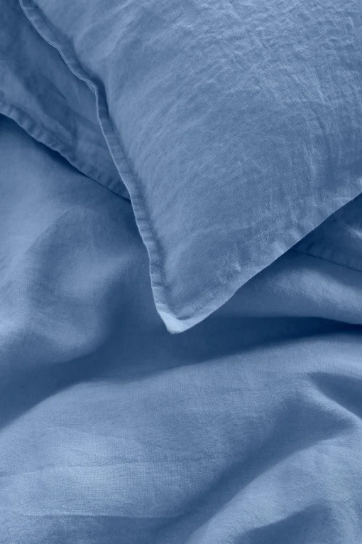 Au Printemps Paris Bettbezug 260 X 240 Cm  Textil Blau / 260 X 240 Cm - Leinen Gewaschen - Himmelblau Sale