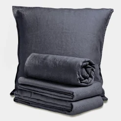 Au Printemps Paris Bettbezug 140 X 200 Cm  Textil Grau / 140 X 200 Cm - Leinen Gewaschen - Anthrazit Clearance