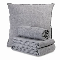 Au Printemps Paris Bettbezug 140 X 200 Cm  Textil Grau / 140 X 200 Cm - Leinen Gewaschen - Heidekraut Anthrazit Outlet