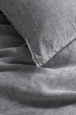 Au Printemps Paris Bettbezug 140 X 200 Cm  Textil Grau / 140 X 200 Cm - Leinen Gewaschen - Heidekraut Anthrazit Outlet