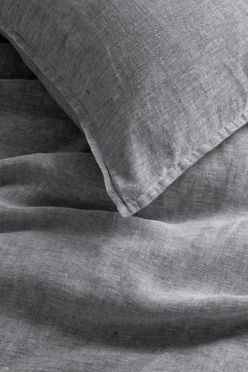 Au Printemps Paris Bettbezug 140 X 200 Cm  Textil Grau / 140 X 200 Cm - Leinen Gewaschen - Heidekraut Anthrazit Outlet