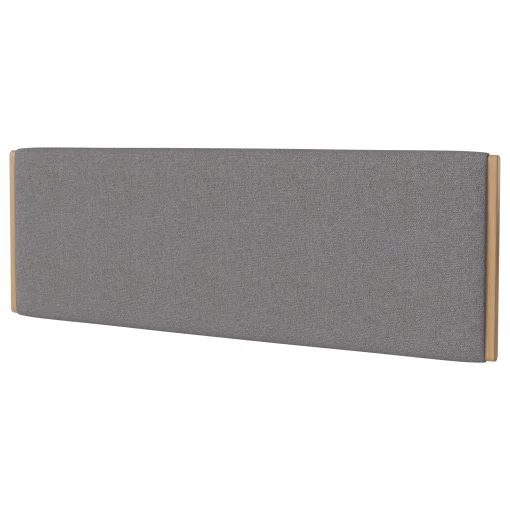 Bolia Bettkopf Haven Textil Grau Holz Natur / L 186 X H 66 Cm - Stoff & Eiche - Dunkelgrau - Eiche Natur Cheap