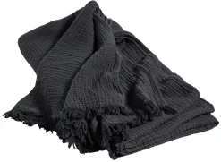 Hay Bettuberzug Crinkle Textil Grau Schwarz / Baumwolle - 270 X 270 Cm - Anthrazit Hot
