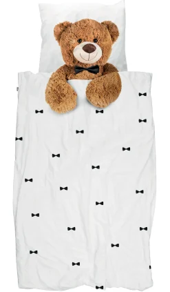 Snurk Bettwäsche-Set Fur 1 Person Teddy Textil Weis Braun / 140 X 200 Cm - Braun - Schwarz - Weis Discount
